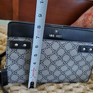 Nine West Black and Gray Geometric Crossbody bag